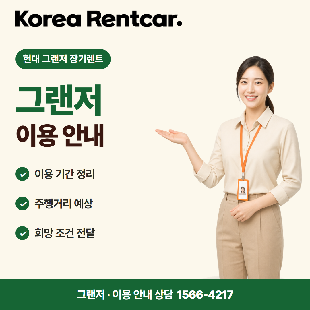 현대 그랜저 장기렌트 · 이용 안내 카드뉴스